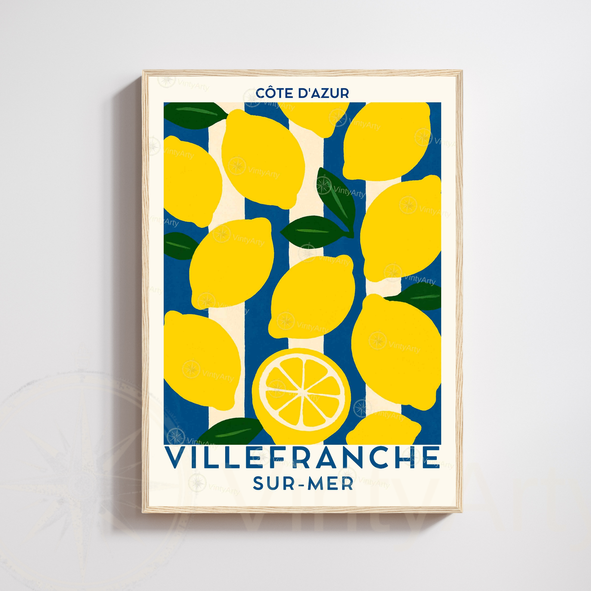 Affiche Villefranche-sur-Mer | Poster déco France | Affiche Côte d'Azur