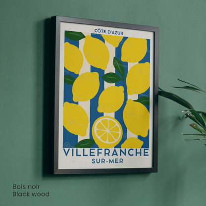 Affiche Villefranche-sur-Mer | Poster déco France | Affiche Côte d'Azur