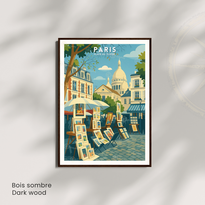 Affiche Paris | Poster Artistique Montmartre - Sacré Cœur | Affiche France