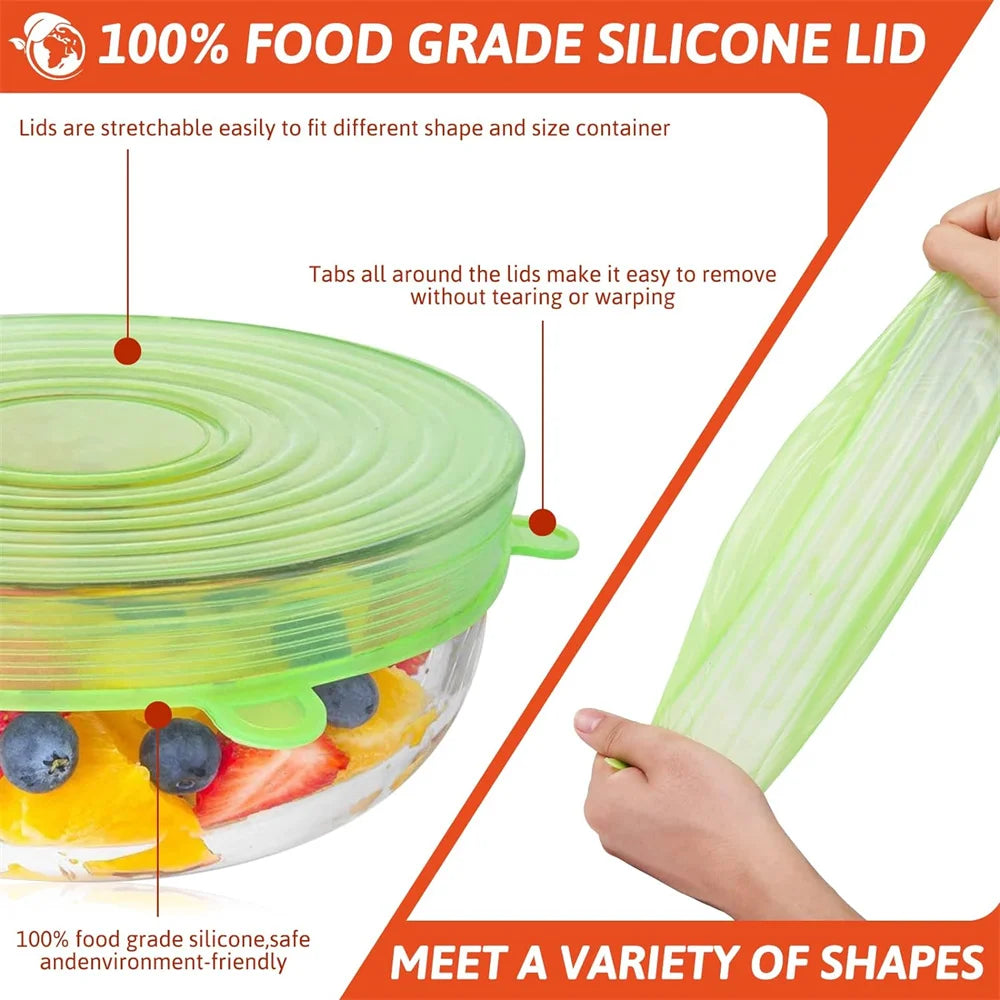 Silicone Food Preservation Lid Set