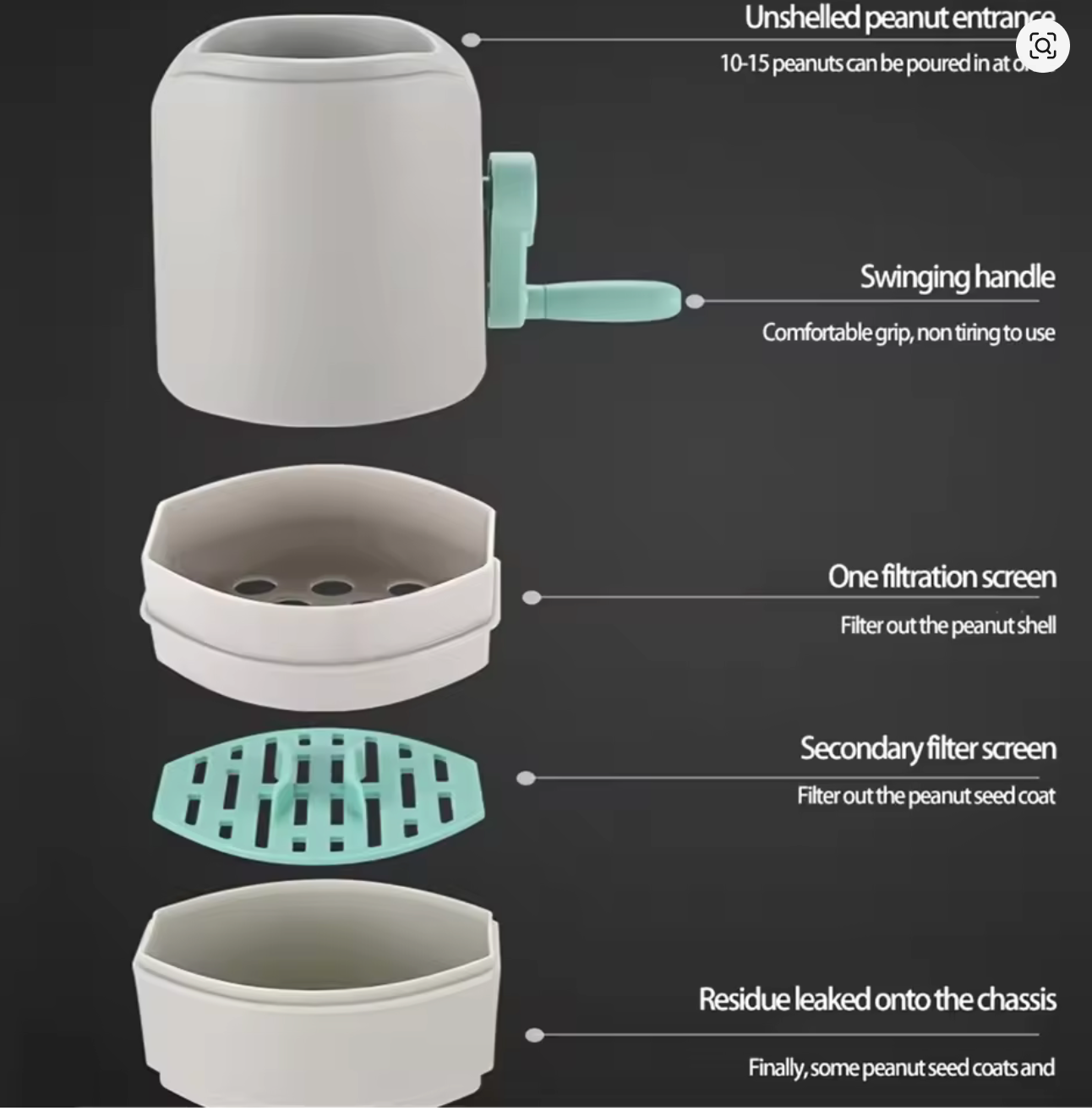 Hand cranked peanut sheller