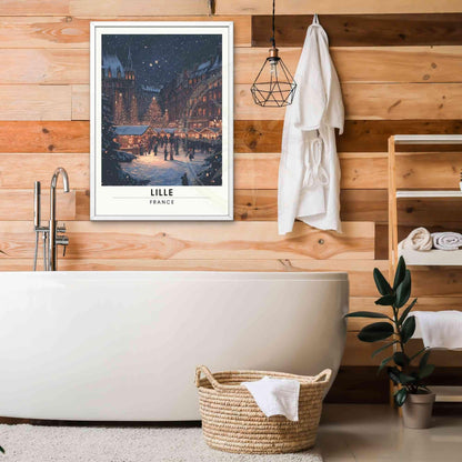 Affiche de noël Lille | Impression de voyage Lille, France