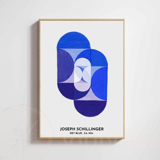 Affiche abstraite bleue – Joseph Schillinger Key Blue 1934 – Poster art géométrique vintage